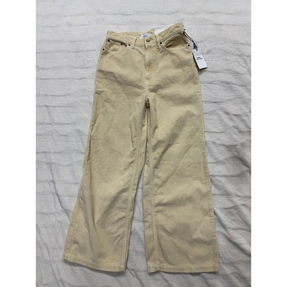 BDG Pants - BDG Urban Outfitters High & Wide Corduroy Pants Cream Beige Women Size 28 NWT